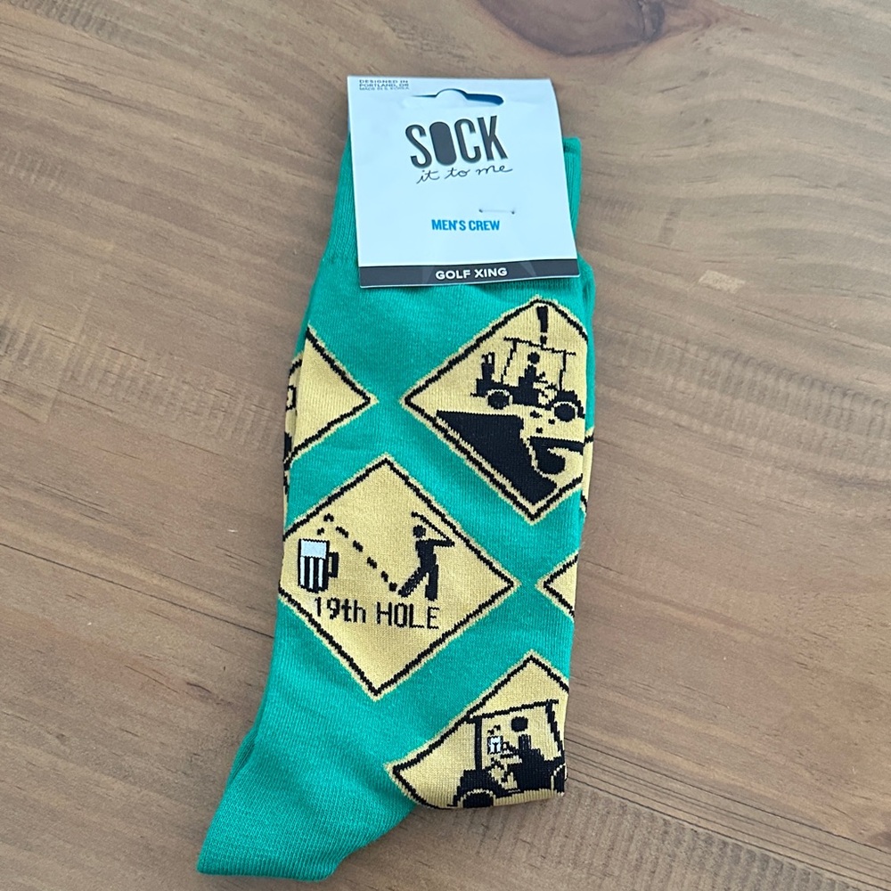 NWT Sock It to Me Men's Crew Socks - Golf Xing Design